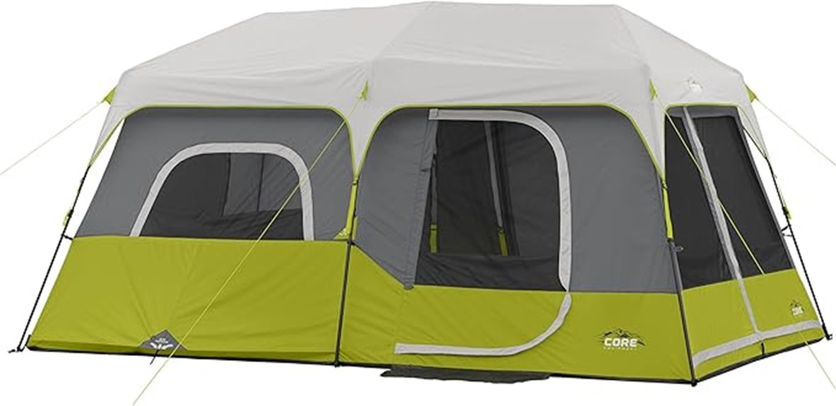 spacious green instant cabin tent