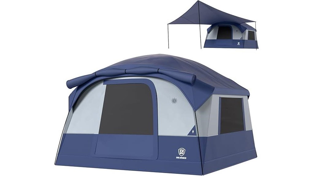 spacious six person camping tent