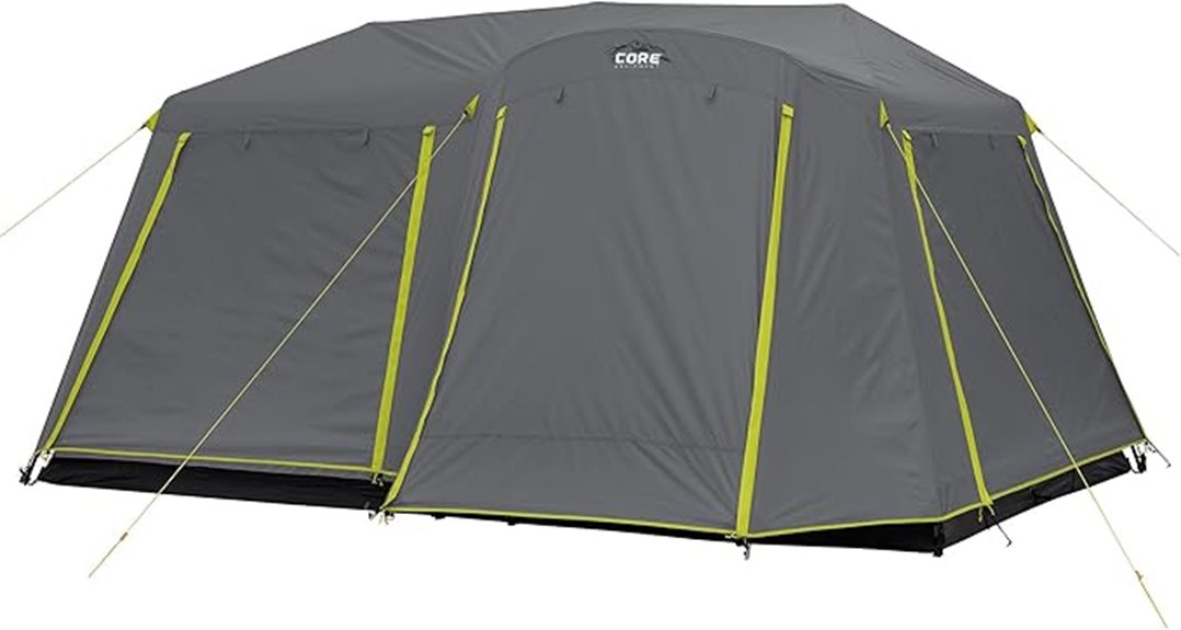 spacious tent with storage
