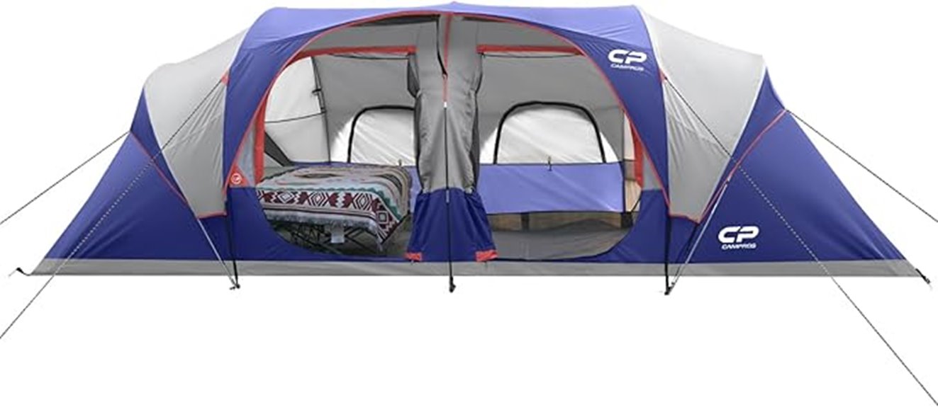 spacious waterproof camping tent