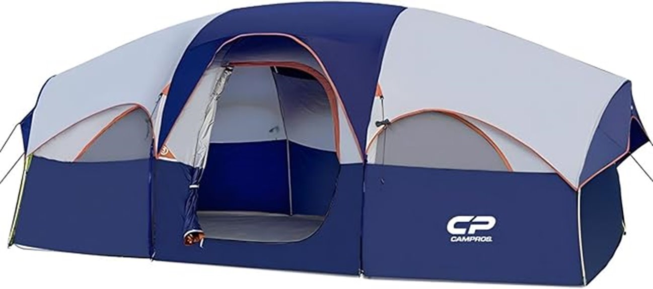 spacious weather resistant family tent