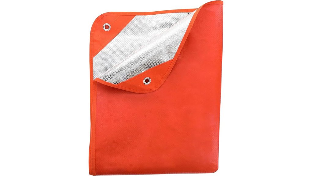 survival tarp in orange