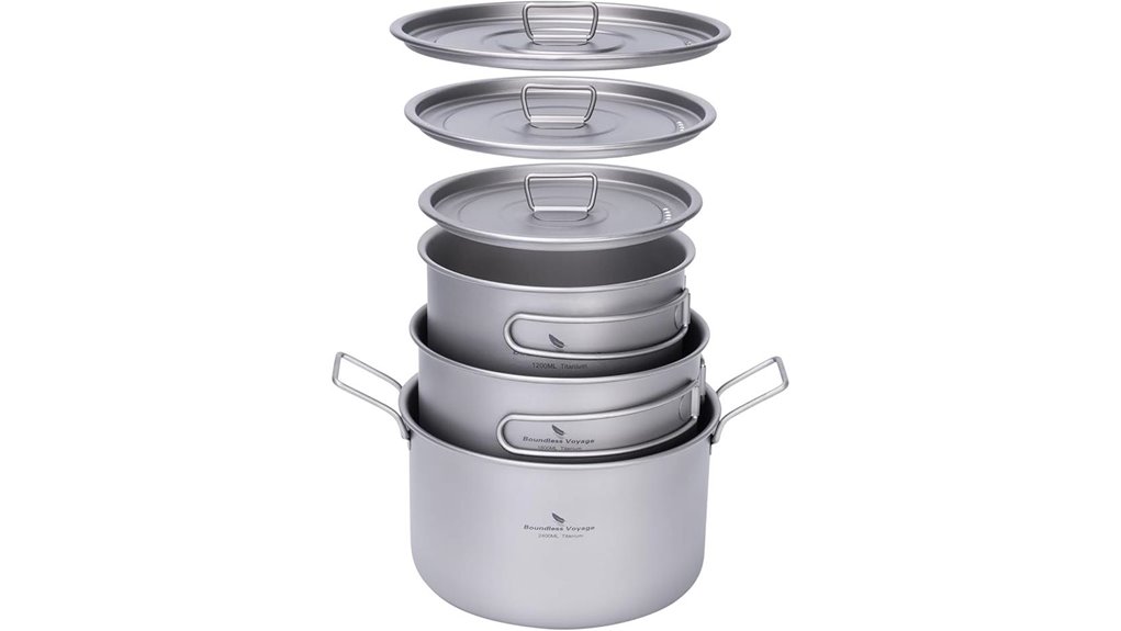 titanium camping cookware set