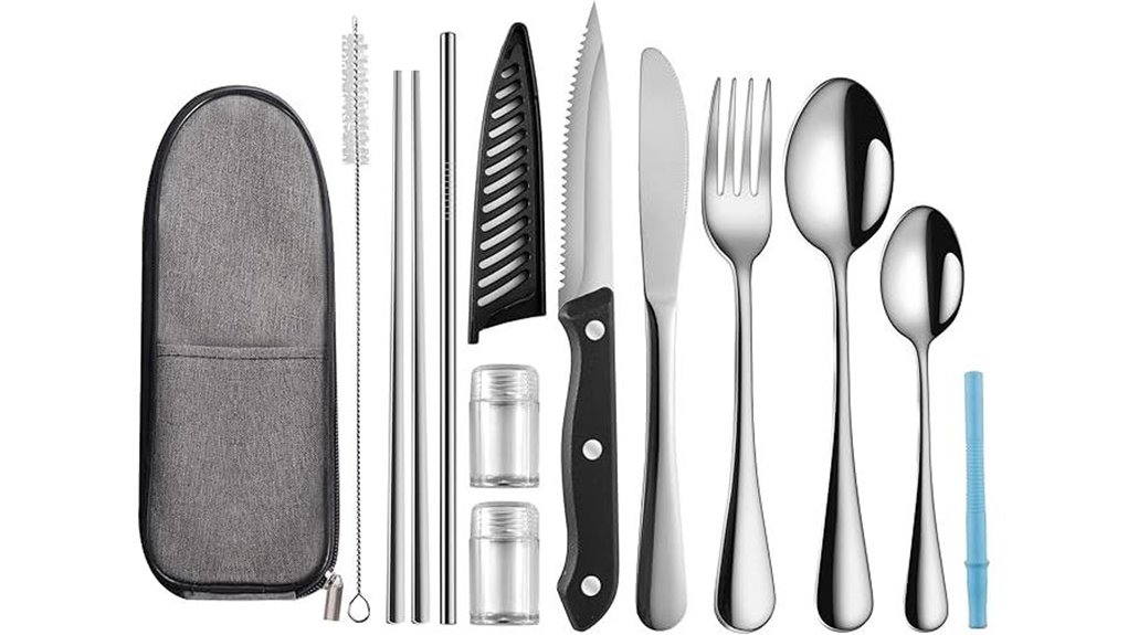 travel utensils with case