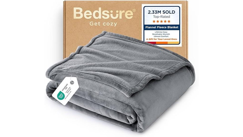 twin grey fleece blanket