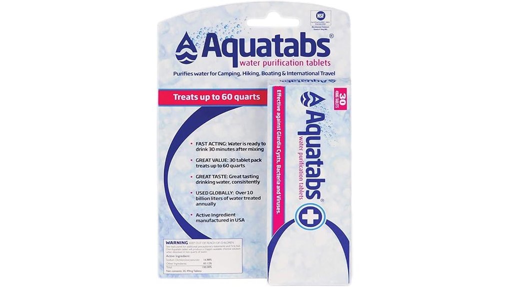 water purification tablet pack